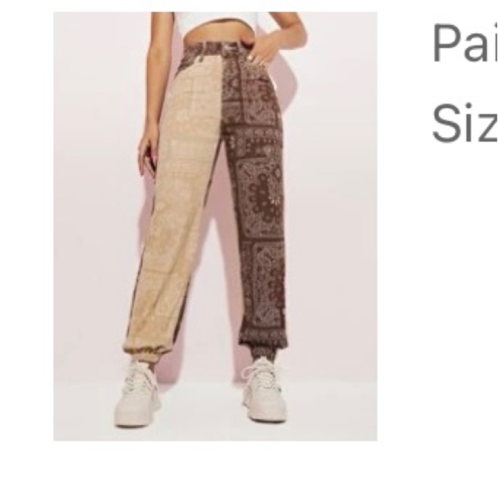 $10 BROWN MULTI-COLORED PANTS
